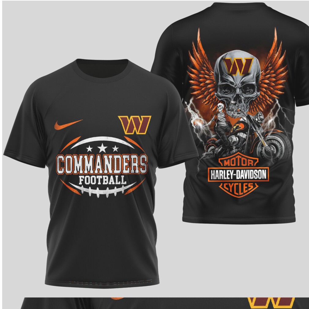 Vintage Washington Commanders Football T Shirt Harley Davidson Style Skull Graphic Game Day T Shirt Vintage Washington Commanders Football T Shirt Harley Davidson Style Skull Graphic Game Day T Shirt