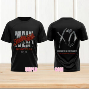 WWE x XO The Weeknd Saturday Night Main Event Montreal Wrestling Graphic T Shirt WWE x XO The Weeknd Saturday Night Main Event Montreal Wrestling Graphic T Shirt