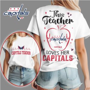 Washington Capitals Teacher Life Apple Graphic Game Day Hockey Mom Apparel Shirt