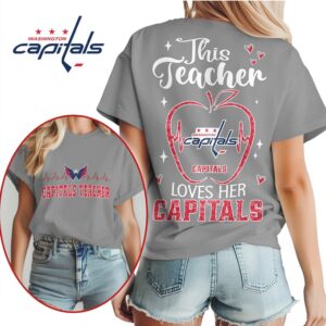 Washington Capitals Teacher Life Apple Graphic Game Day Hockey Mom Apparel Shirt