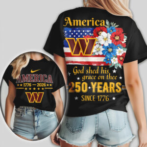 Washington Commanders America 250 Years 1776 2026 Patriotic Floral Football Fan Shirt Washington Commanders America 250 Years 1776 2026 Patriotic Floral Football Fan Shirt