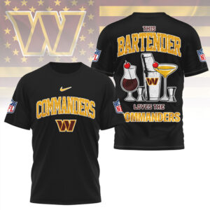 Washington Commanders Bartender Burgundy Gold Football Fan Spirit T Shirt