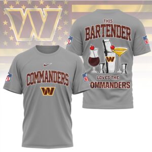 Washington Commanders Bartender Burgundy Gold Football Fan Spirit T Shirt