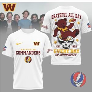 Washington Commanders Grateful Dead Dancing Bear Rock Music Fan Game Day tshirt
