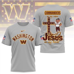 Washington Commanders Jesus In My Heart Christian Faith Football Fan Graphic T Shirt Washington Commanders Jesus In My Heart Christian Faith Football Fan Graphic T Shirt