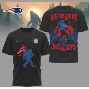 We Believe Bigfoot Sasquatch New England Patriots Flag Graphic Game Day T Shirt We Believe Bigfoot Sasquatch New England Patriots Flag Graphic Game Day T Shirt