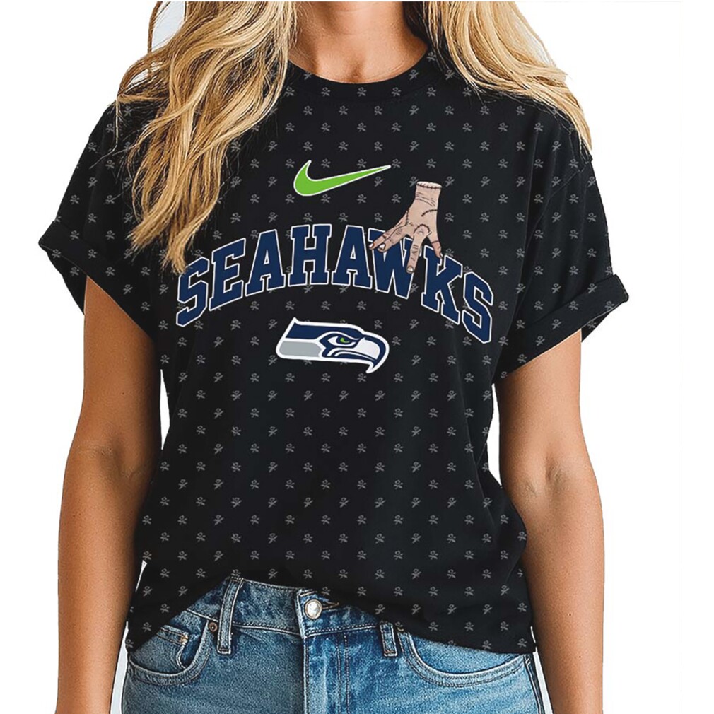 Wednesday Addams Seattle Seahawks Nevermore Academy Style Goth Graphic Football Fan Shirt Wednesday Addams Seattle Seahawks Nevermore Academy Style Goth Graphic Football Fan Shirt