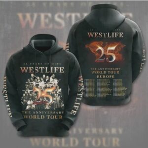 Westlife 25 Years Of Hits Anniversary World Tour Europe Concert Graphic T Shirt Westlife 25 Years Of Hits Anniversary World Tour Europe Concert Graphic T Shirt
