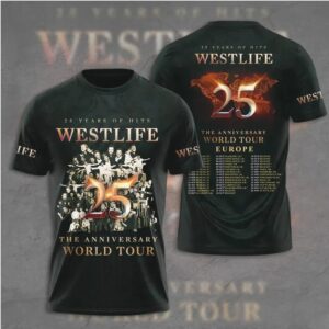 Westlife 25 Years Of Hits Anniversary World Tour Europe Concert Graphic T Shirt