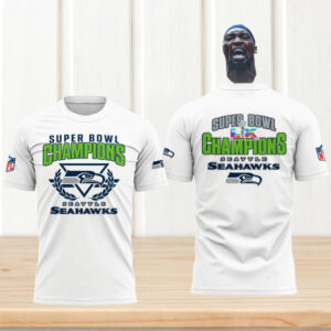 White Seattle Seahawks Super Bowl LX Champions Graphic Victory Parade Fan T Shirt White Seattle Seahawks Super Bowl LX Champions Graphic Victory Parade Fan T Shirt