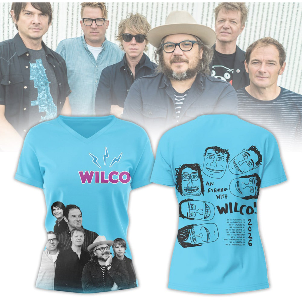 Wilco An Evening With Wilco 2026 World Tour Blue Vintage Band Graphic Hoodie Wilco An Evening With Wilco 2026 World Tour Blue Vintage Band Graphic Hoodie