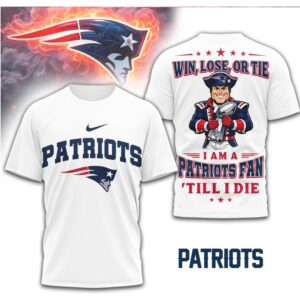Win Lose Or Tie Patriots Fan Till I Die Patriotic Graphic Football Shirt