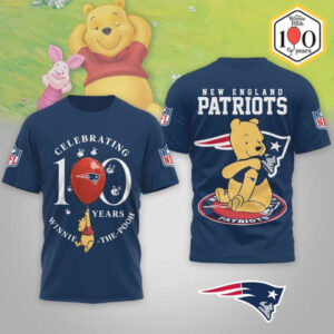 Winnie The Pooh 100 Years New England Patriots Celebration Graphic Football T Shirt Winnie The Pooh 100 Years New England Patriots Celebration Graphic Football T Shirt