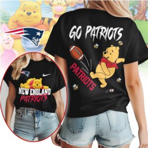 Winnie The Pooh New England Patriots Go Patriots Football Graphic Fan Gift Shirt