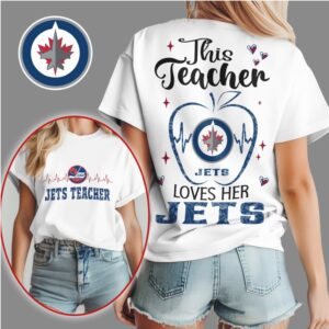 Winnipeg Jets Teacher Appreciation Shirt NHL Hockey Fan Apple Graphic Shirt