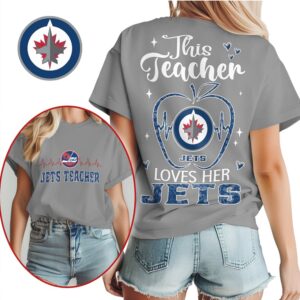 Winnipeg Jets Teacher Appreciation Shirt NHL Hockey Fan Apple Graphic Shirt