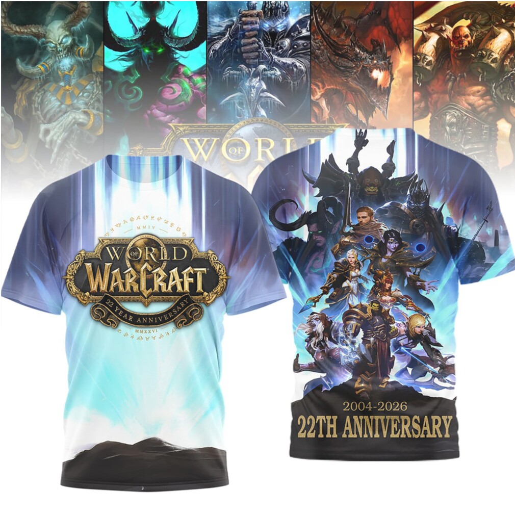 World Of Warcraft 22nd Anniversary 2004 2026 Vintage Gaming T Shirt World Of Warcraft 22nd Anniversary 2004 2026 Vintage Gaming T Shirt