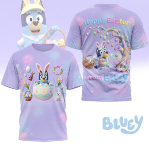 Bluey Hoppy Easter Bluey And Bingo Egg Hunt Purple Pastel Festive Kids T Shirt Bluey Hoppy Easter Bluey And Bingo Egg Hunt Purple Pastel Festive Kids T Shirt