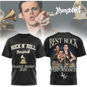 Yungblud Grammy Awards 2026 Rock N Roll Best Performance Merch Hoodie And Tee Yungblud Grammy Awards 2026 Rock N Roll Best Performance Merch Hoodie And Tee