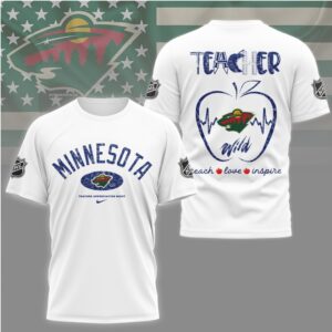 Minnesota Wild Teacher Appreciation Night Apple Graphic Game Day NHL Hockey Fan Shirt