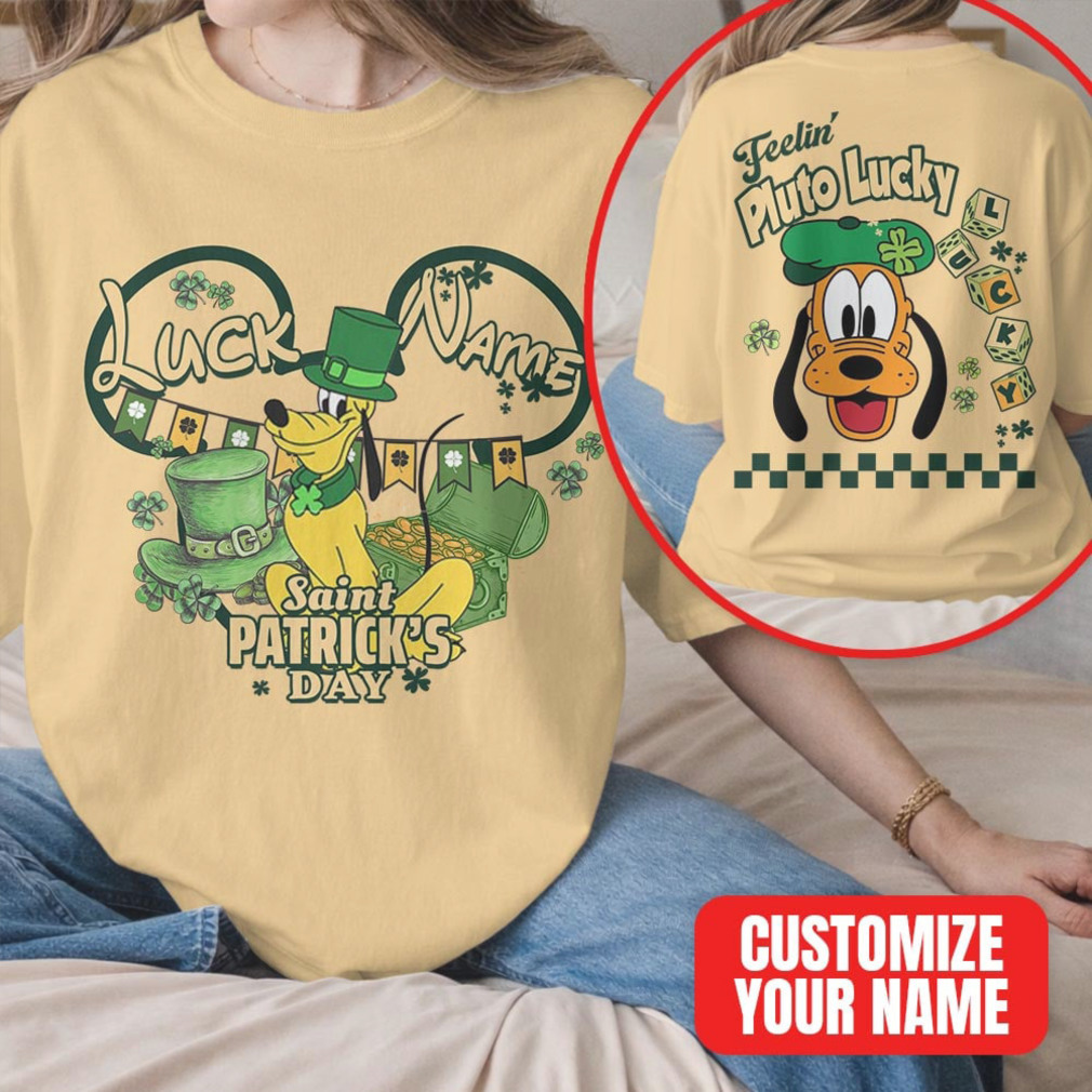 Custom Name Pluto Lucky Saint Patrick's Day Disney Dog Green Hat T Shirt Custom Name Pluto Lucky Saint Patrick's Day Disney Dog Green Hat T Shirt