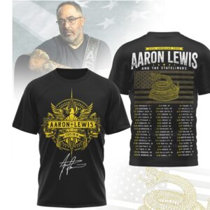 Aaron Lewis And The Stateliners 2026 American Tour Dates Gadsden Flag Graphic T Shirt Aaron Lewis And The Stateliners 2026 American Tour Dates Gadsden Flag Graphic T Shirt