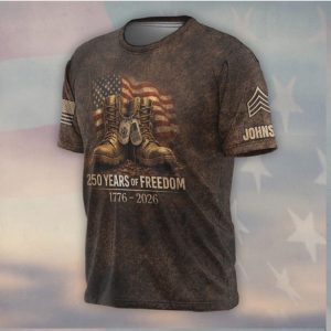 250 Years of Freedom Combat Boots 1776 2026 Veteran Honor Shirt