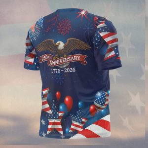 250th Anniversary 1776 2026 Fireworks Stars Patriotic Shirt