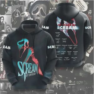 30 Years of Scream Anniversary Ghostface Mask Signature Cast List T Shirt 30 Years of Scream Anniversary Ghostface Mask Signature Cast List T Shirt