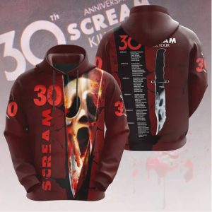 30th Anniversary Scream Kill Tour Red 3D All Over Print T Shirt