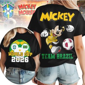 Mickey Mouse World Cup 2026 Team Brazil Football Fan Shirt