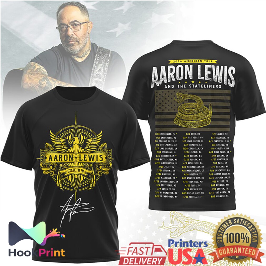 Aaron Lewis and The Stateliners 2026 American Tour T Shirt Aaron Lewis and The Stateliners 2026 American Tour T Shirt