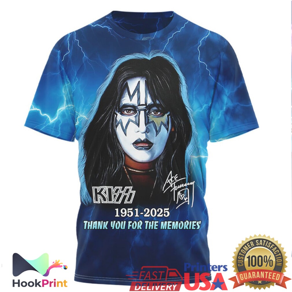 Ace Frehley KISS 10,000 Volts Lightning All Over Print Tribute Shirt Ace Frehley KISS 10,000 Volts Lightning All Over Print Tribute Shirt