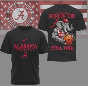 Alabama Crimson Tide Basketball “Roll Tide” Elephant Mascot Graphic T Shirt Alabama Crimson Tide Basketball “Roll Tide” Elephant Mascot Graphic T Shirt