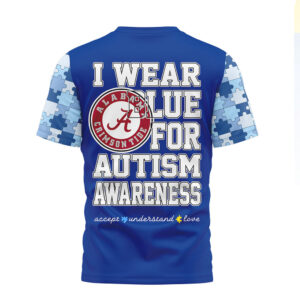 Alabama Crimson Tide I Wear Blue For Autism Awareness T Shirt Alabama Crimson Tide I Wear Blue For Autism Awareness T Shirt