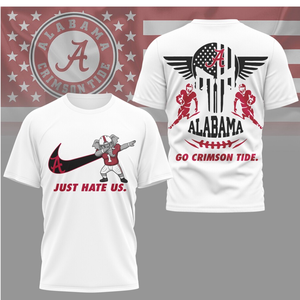 Alabama Crimson Tide “Just Hate Us” Dabbing Elephant Gameday T Shirt Alabama Crimson Tide “Just Hate Us” Dabbing Elephant Gameday T Shirt