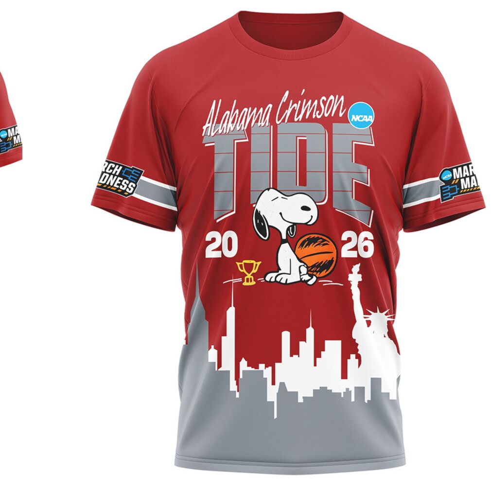 Alabama Crimson Tide March Madness 2026 Snoopy Peanuts Basketball NFL Shirt Alabama Crimson Tide March Madness 2026 Snoopy Peanuts Basketball NFL Shirt