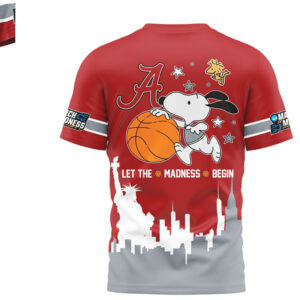 Alabama Crimson Tide March Madness 2026 Snoopy Peanuts Basketball NFL Shirt