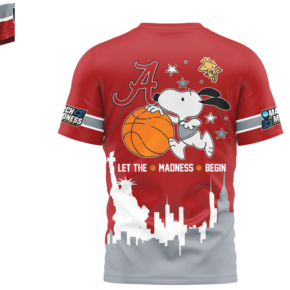 Alabama Crimson Tide March Madness 2026 Snoopy Peanuts Basketball NFL Shirt Alabama Crimson Tide March Madness 2026 Snoopy Peanuts Basketball NFL Shirt