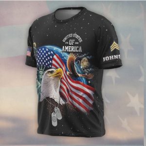 America 250 Eagle Flag Galaxy Design Patriotic US Pride T Shirt