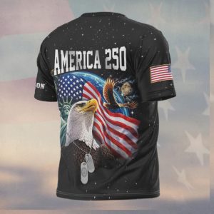 America 250 Eagle Flag Galaxy Design Patriotic US Pride T Shirt