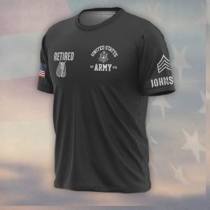 America 250 Proud Retired United States Army Eagle Flag Graphic T Shirt