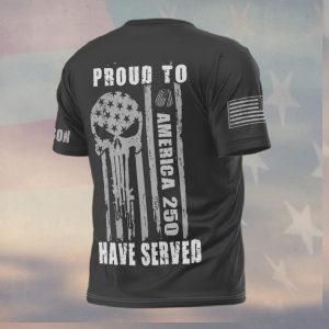 America 250 Retired Army Proud To Have Served Punisher Skull Shirt