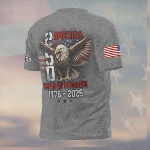 America 250 Years of Freedom 1776 2026 Eagle US Army Veteran T Shirt