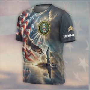 America 250th Anniversary Statue of Liberty Eagle US Army Shirt