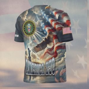 America 250th Anniversary Statue of Liberty Eagle US Army Shirt