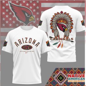 Arizona Cardinals NFL Native American Heritage Month Tribal Headdress T Shirt Arizona Cardinals NFL Native American Heritage Month Tribal Headdress T Shirt