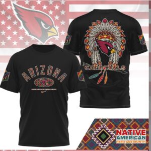 Arizona Cardinals NFL Native American Heritage Month Tribal Headdress T Shirt