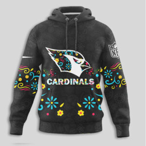 Arizona Cardinals Sugar Skull Day of the Dead Floral NFL Hoodie