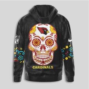 Arizona Cardinals Sugar Skull Day of the Dead Floral NFL Hoodie